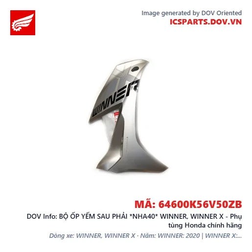 BỘ ỐP YẾM SAU PHẢI *NHA40* WINNER, WINNER X - Phụ tùng Honda chính hãng