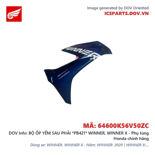 BỘ ỐP YẾM SAU PHẢI *PB421* WINNER, WINNER X - Phụ tùng Honda chính hãng