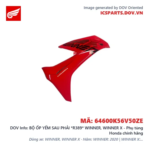 BỘ ỐP YẾM SAU PHẢI *R389* WINNER, WINNER X - Phụ tùng Honda chính hãng