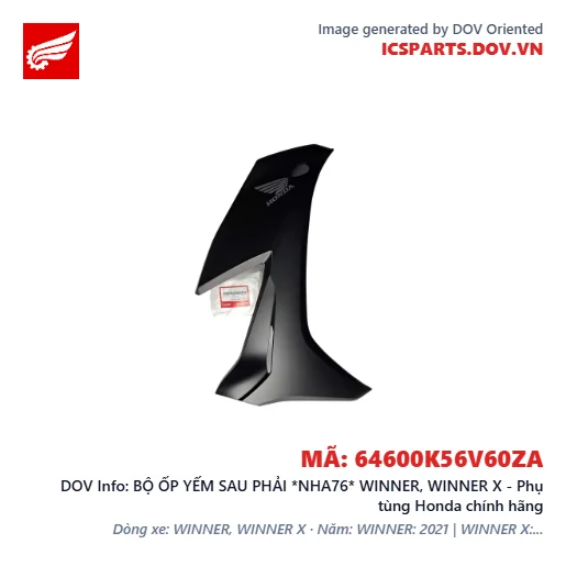 BỘ ỐP YẾM SAU PHẢI *NHA76* WINNER, WINNER X - Phụ tùng Honda chính hãng