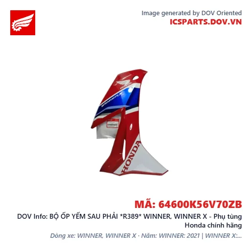 BỘ ỐP YẾM SAU PHẢI *R389* WINNER, WINNER X - Phụ tùng Honda chính hãng