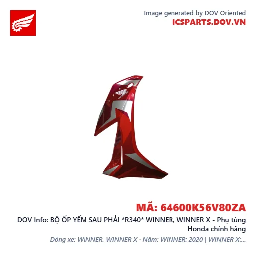 BỘ ỐP YẾM SAU PHẢI *R340* WINNER, WINNER X - Phụ tùng Honda chính hãng
