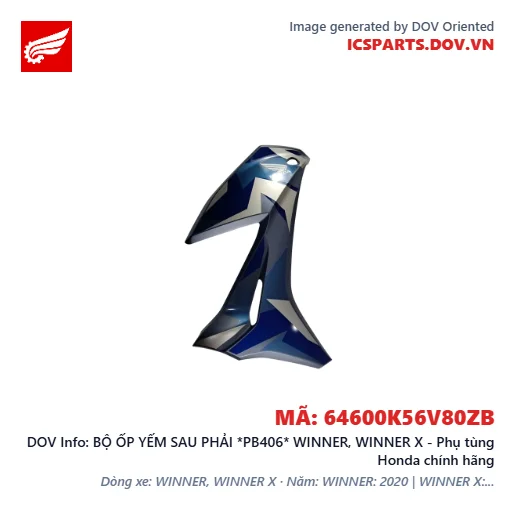 BỘ ỐP YẾM SAU PHẢI *PB406* WINNER, WINNER X - Phụ tùng Honda chính hãng