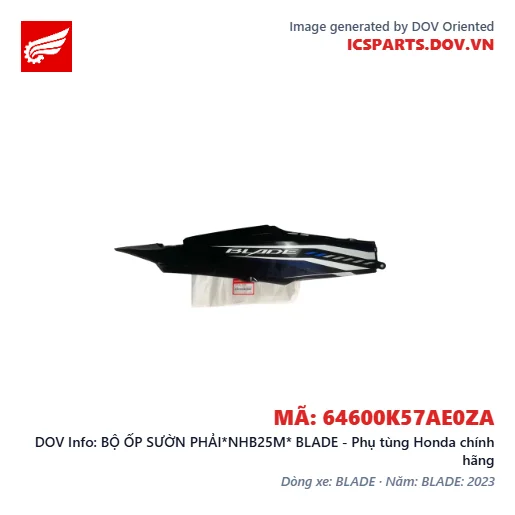 BỘ ỐP SƯỜN PHẢI*NHB25M* BLADE - Phụ tùng Honda chính hãng
