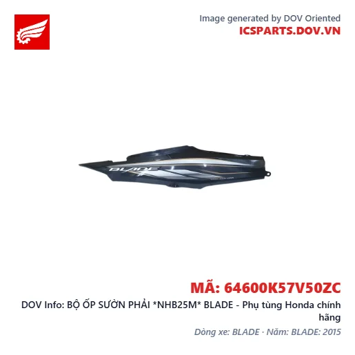 BỘ ỐP SƯỜN PHẢI *NHB25M* BLADE - Phụ tùng Honda chính hãng