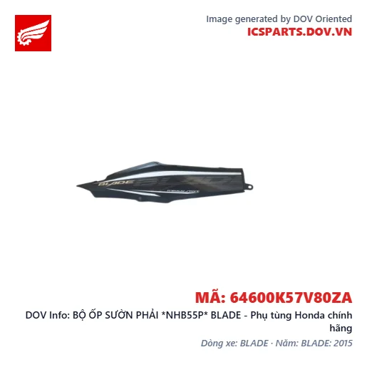 BỘ ỐP SƯỜN PHẢI *NHB55P* BLADE - Phụ tùng Honda chính hãng