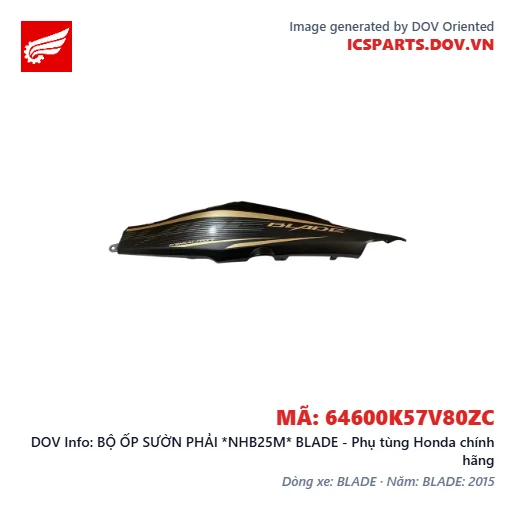 BỘ ỐP SƯỜN PHẢI *NHB25M* BLADE - Phụ tùng Honda chính hãng