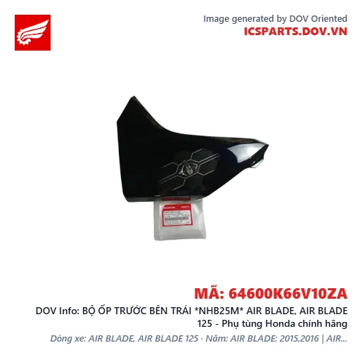 BỘ ỐP TRƯỚC BÊN TRÁI *NHB25M* AIR BLADE, AIR BLADE 125 - Phụ tùng Honda chính hãng