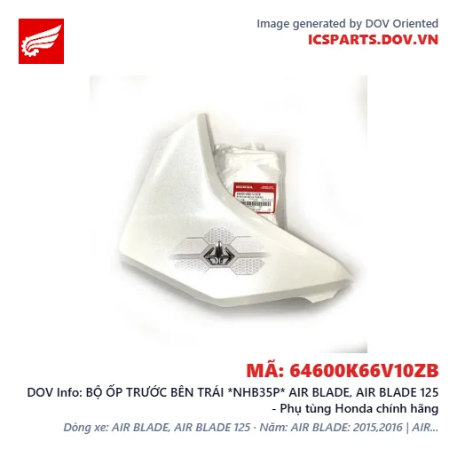BỘ ỐP TRƯỚC BÊN TRÁI *NHB35P* AIR BLADE, AIR BLADE 125 - Phụ tùng Honda chính hãng
