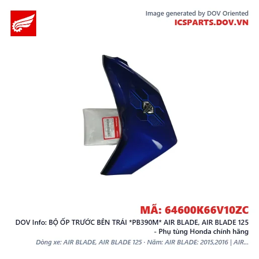 BỘ ỐP TRƯỚC BÊN TRÁI *PB390M* AIR BLADE, AIR BLADE 125 - Phụ tùng Honda chính hãng