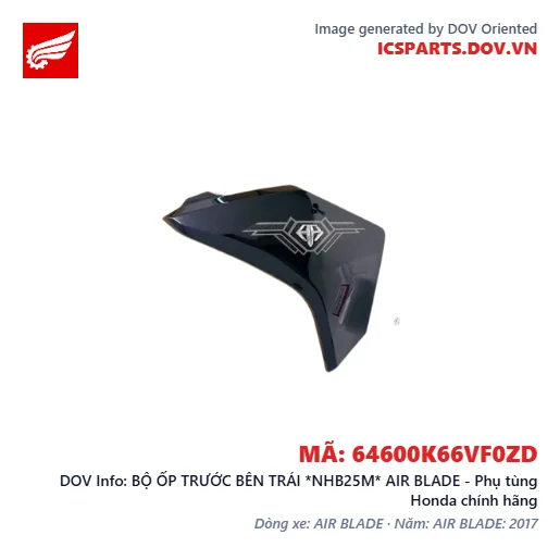 BỘ ỐP TRƯỚC BÊN TRÁI *NHB25M* AIR BLADE - Phụ tùng Honda chính hãng