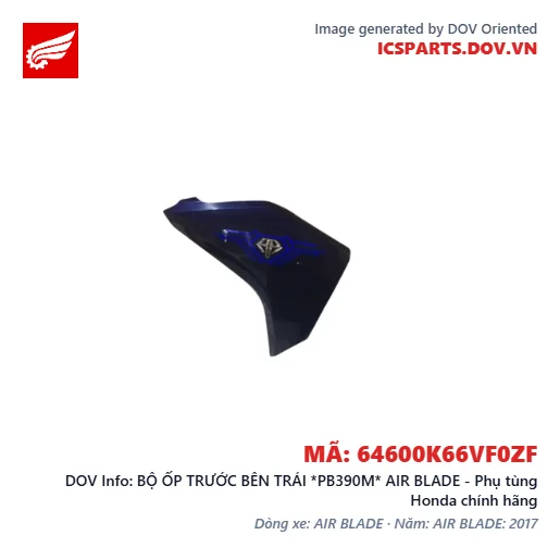 BỘ ỐP TRƯỚC BÊN TRÁI *PB390M* AIR BLADE - Phụ tùng Honda chính hãng