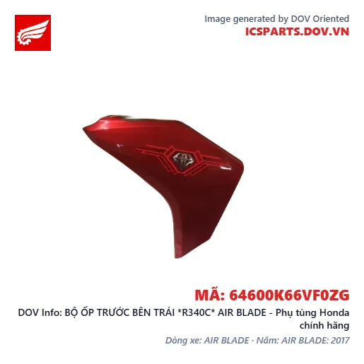BỘ ỐP TRƯỚC BÊN TRÁI *R340C* AIR BLADE - Phụ tùng Honda chính hãng