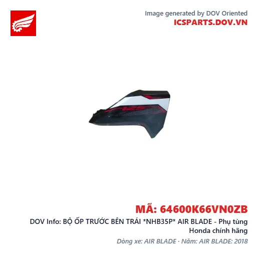 BỘ ỐP TRƯỚC BÊN TRÁI *NHB35P* AIR BLADE - Phụ tùng Honda chính hãng