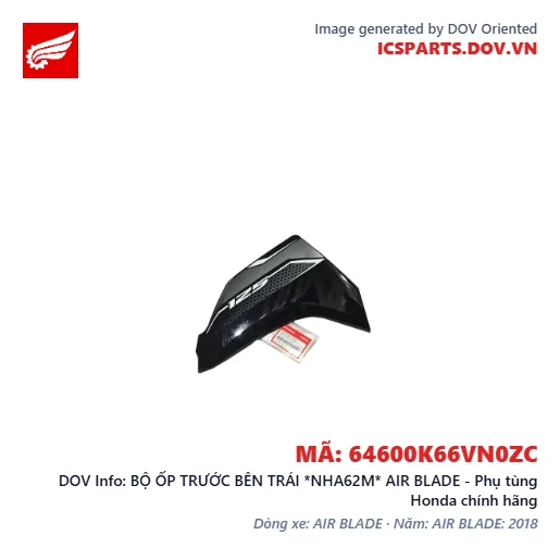 BỘ ỐP TRƯỚC BÊN TRÁI *NHA62M* AIR BLADE - Phụ tùng Honda chính hãng