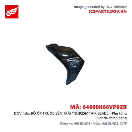 BỘ ỐP TRƯỚC BÊN TRÁI *NHB25M* AIR BLADE - Phụ tùng Honda chính hãng