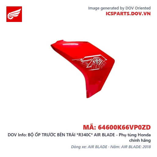 BỘ ỐP TRƯỚC BÊN TRÁI *R340C* AIR BLADE - Phụ tùng Honda chính hãng