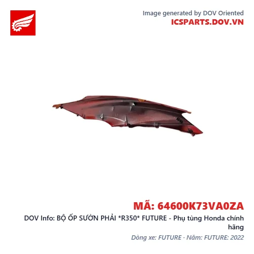 BỘ ỐP SƯỜN PHẢI *R350* FUTURE - Phụ tùng Honda chính hãng