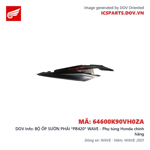 BỘ ỐP SƯỜN PHẢI *PB420* WAVE - Phụ tùng Honda chính hãng