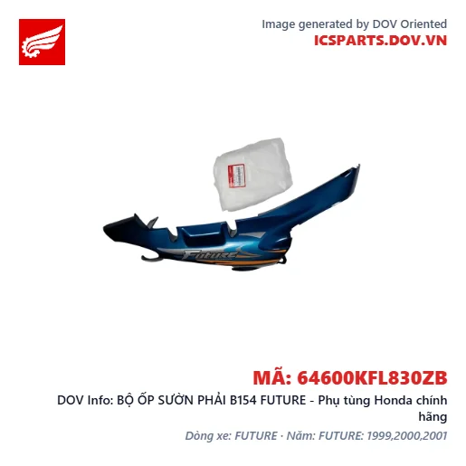 BỘ ỐP SƯỜN PHẢI B154 FUTURE - Phụ tùng Honda chính hãng