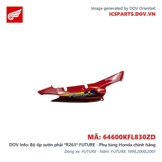 Bộ ốp sườn phải *R263* FUTURE - Phụ tùng Honda chính hãng