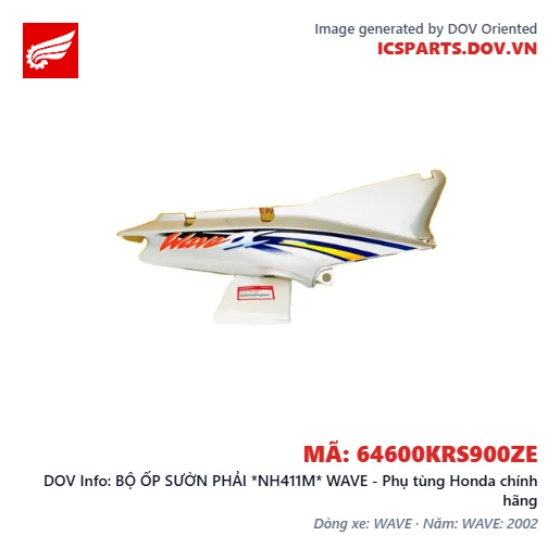 BỘ ỐP SƯỜN PHẢI *NH411M* WAVE - Phụ tùng Honda chính hãng