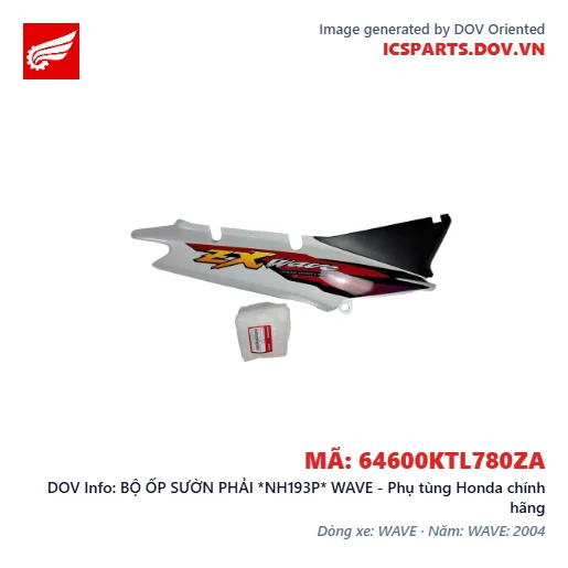 BỘ ỐP SƯỜN PHẢI *NH193P* WAVE - Phụ tùng Honda chính hãng