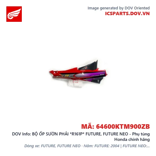 BỘ ỐP SƯỜN PHẢI *R161P* FUTURE, FUTURE NEO - Phụ tùng Honda chính hãng