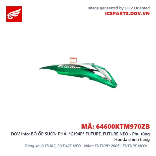 BỘ ỐP SƯỜN PHẢI *G194P* FUTURE, FUTURE NEO - Phụ tùng Honda chính hãng