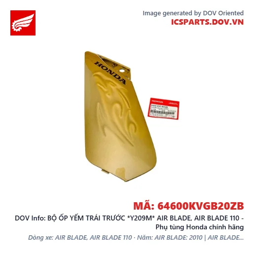 BỘ ỐP YẾM TRÁI TRƯỚC *Y209M* AIR BLADE, AIR BLADE 110 - Phụ tùng Honda chính hãng