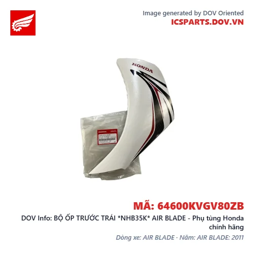 BỘ ỐP TRƯỚC TRÁI *NHB35K* AIR BLADE - Phụ tùng Honda chính hãng