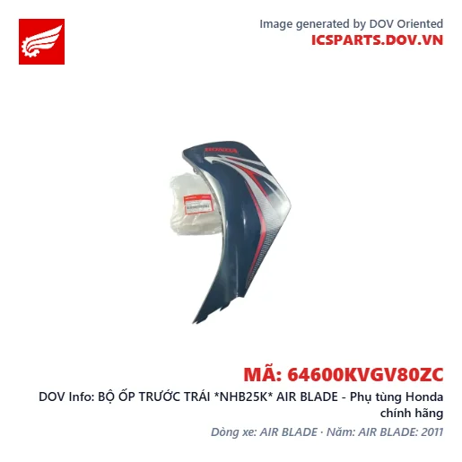 BỘ ỐP TRƯỚC TRÁI *NHB25K* AIR BLADE - Phụ tùng Honda chính hãng