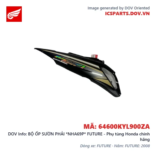 BỘ ỐP SƯỜN PHẢI *NHA69P* FUTURE - Phụ tùng Honda chính hãng