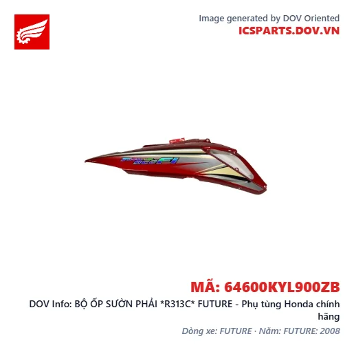 BỘ ỐP SƯỜN PHẢI *R313C* FUTURE - Phụ tùng Honda chính hãng
