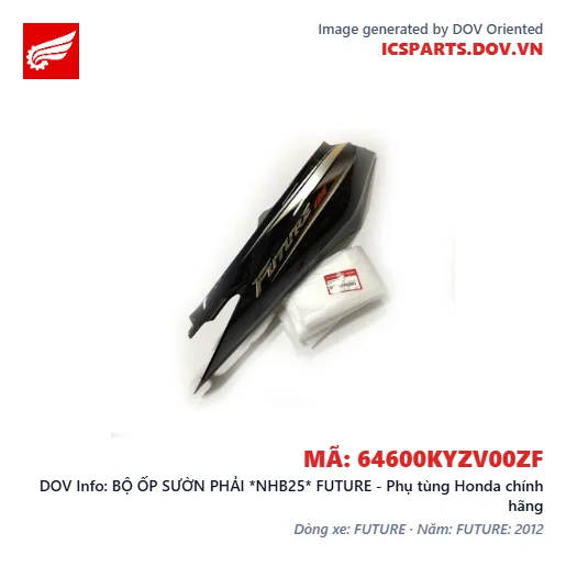 BỘ ỐP SƯỜN PHẢI *NHB25* FUTURE - Phụ tùng Honda chính hãng