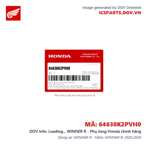 Loading... WINNER R - Phụ tùng Honda chính hãng