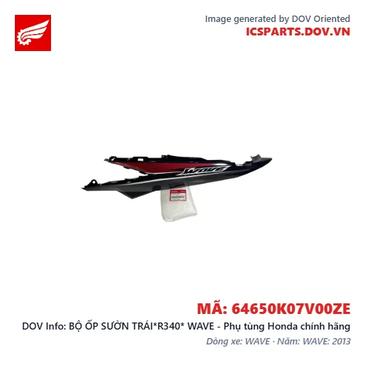 BỘ ỐP SƯỜN TRÁI*R340* WAVE - Phụ tùng Honda chính hãng