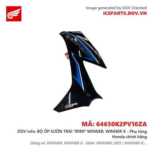 BỘ ỐP SƯỜN TRÁI *B189* WINNER, WINNER X - Phụ tùng Honda chính hãng