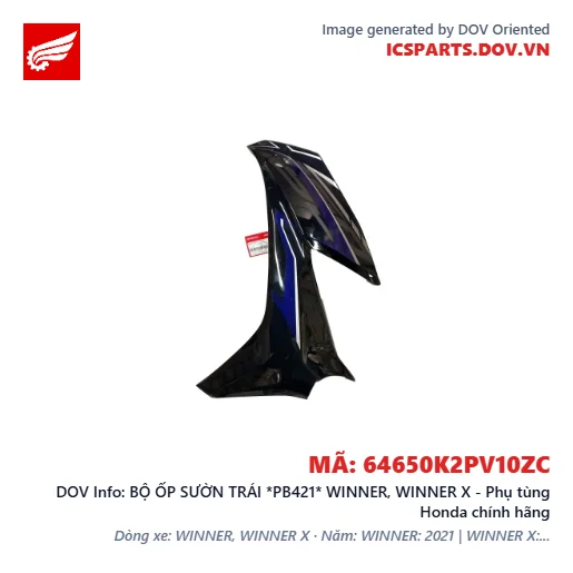 BỘ ỐP SƯỜN TRÁI *PB421* WINNER, WINNER X - Phụ tùng Honda chính hãng