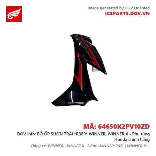 BỘ ỐP SƯỜN TRÁI *R389* WINNER, WINNER X - Phụ tùng Honda chính hãng