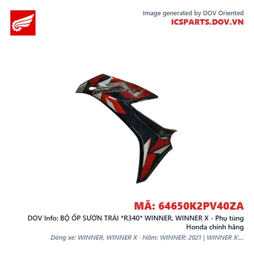 BỘ ỐP SƯỜN TRÁI *R340* WINNER, WINNER X - Phụ tùng Honda chính hãng