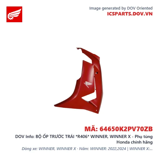 BỘ ỐP TRƯỚC TRÁI *R406* WINNER, WINNER X - Phụ tùng Honda chính hãng