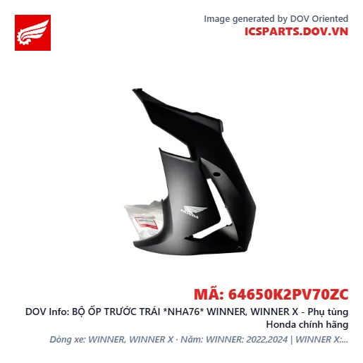 BỘ ỐP TRƯỚC TRÁI *NHA76* WINNER, WINNER X - Phụ tùng Honda chính hãng