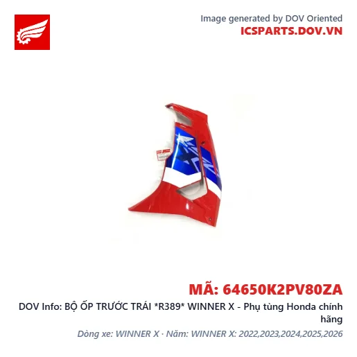BỘ ỐP TRƯỚC TRÁI *R389* WINNER X - Phụ tùng Honda chính hãng