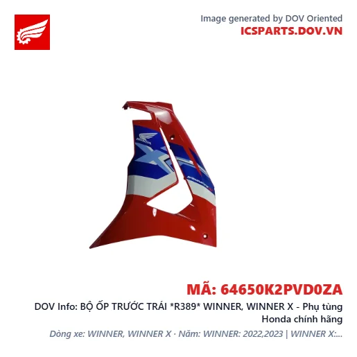 BỘ ỐP TRƯỚC TRÁI *R389* WINNER, WINNER X - Phụ tùng Honda chính hãng