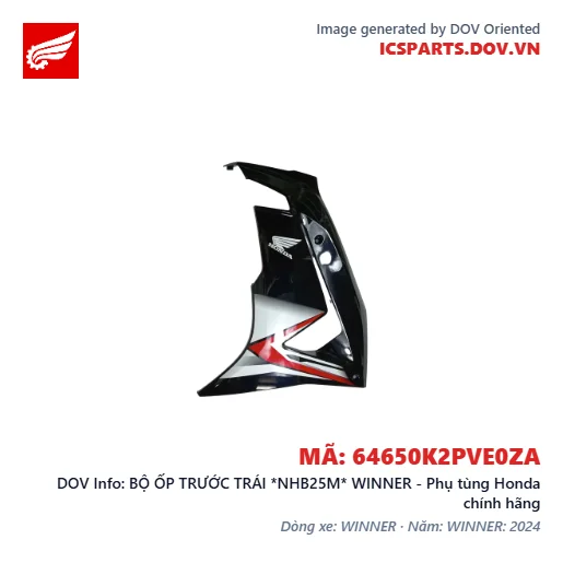 BỘ ỐP TRƯỚC TRÁI *NHB25M* WINNER - Phụ tùng Honda chính hãng
