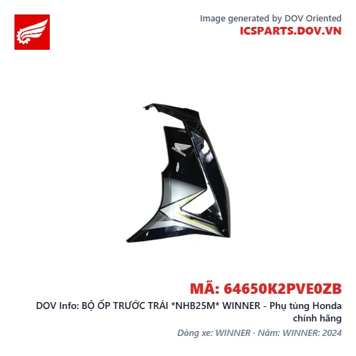 BỘ ỐP TRƯỚC TRÁI *NHB25M* WINNER - Phụ tùng Honda chính hãng