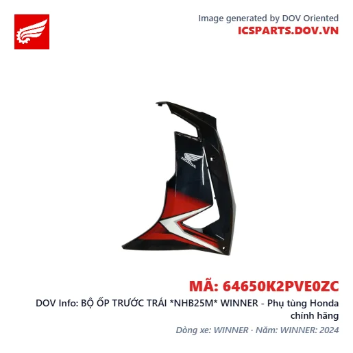 BỘ ỐP TRƯỚC TRÁI *NHB25M* WINNER - Phụ tùng Honda chính hãng