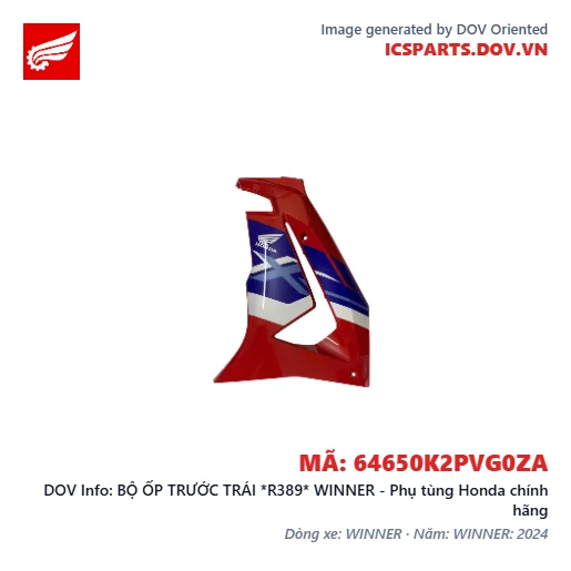 BỘ ỐP TRƯỚC TRÁI *R389* WINNER - Phụ tùng Honda chính hãng