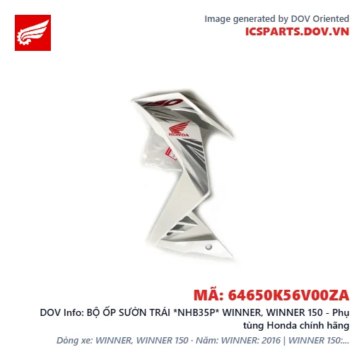 BỘ ỐP SƯỜN TRÁI *NHB35P* WINNER, WINNER 150 - Phụ tùng Honda chính hãng